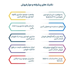 تکنیک های پیشرفته و موثر فروش